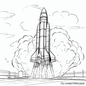 Rocket Launch Detailed Adult Coloring Pages 4