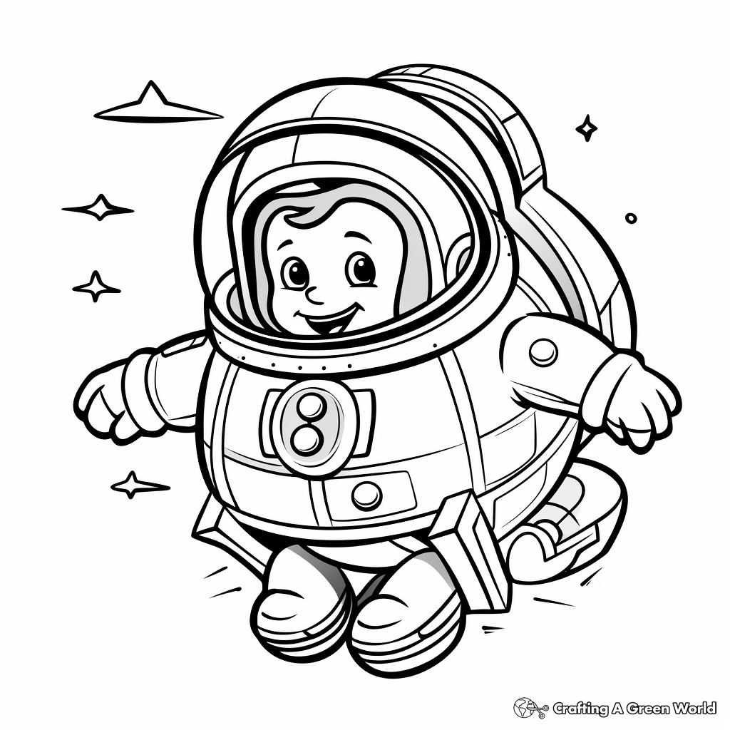 Rocket Ship and Astronaut Coloring Pages 4