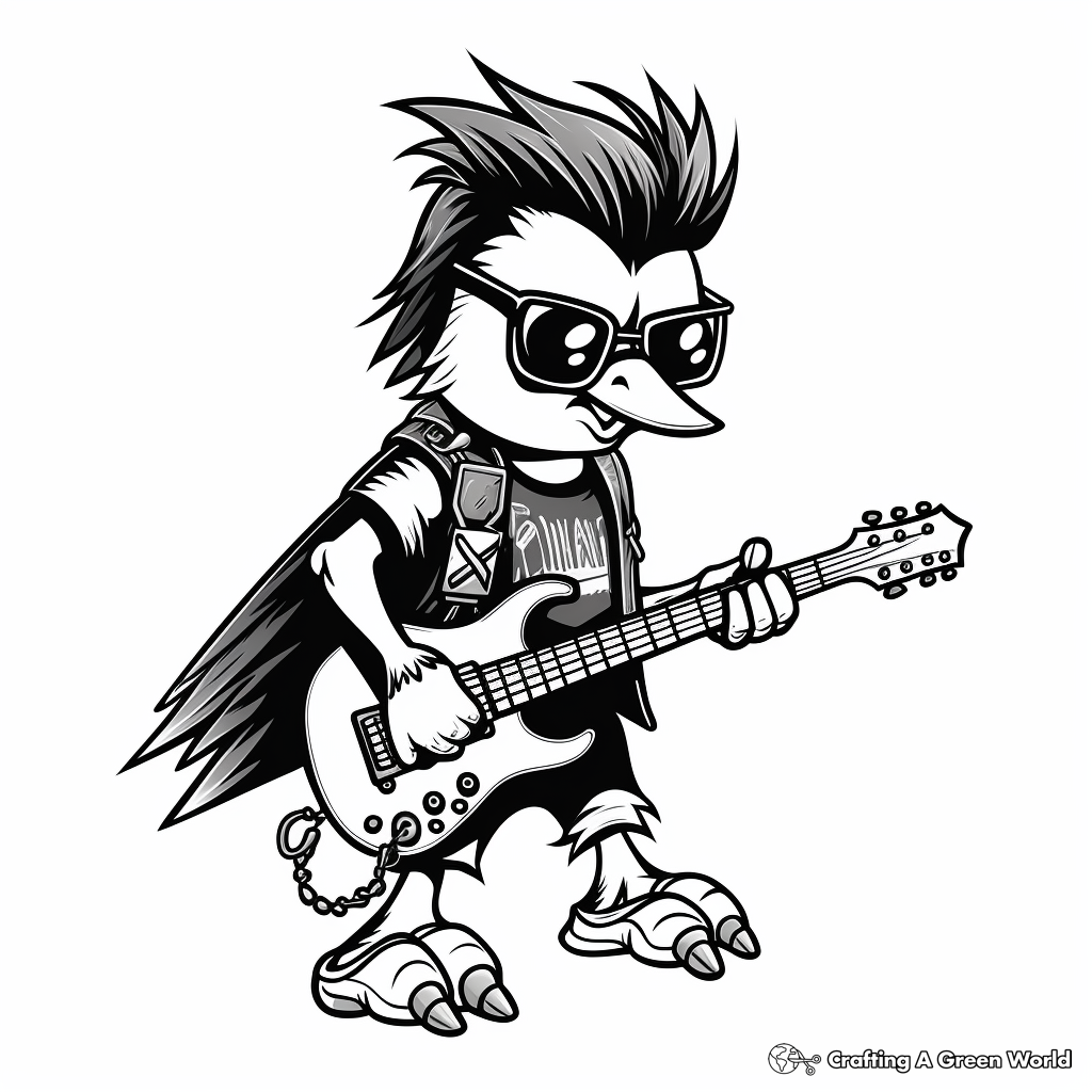 Rockin' Rook Crow Coloring Pages 2