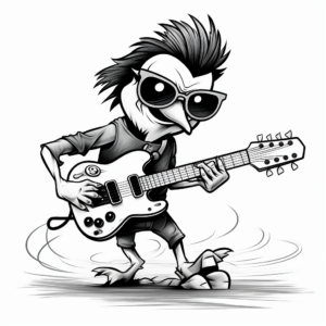 Rockin' Rook Crow Coloring Pages 3