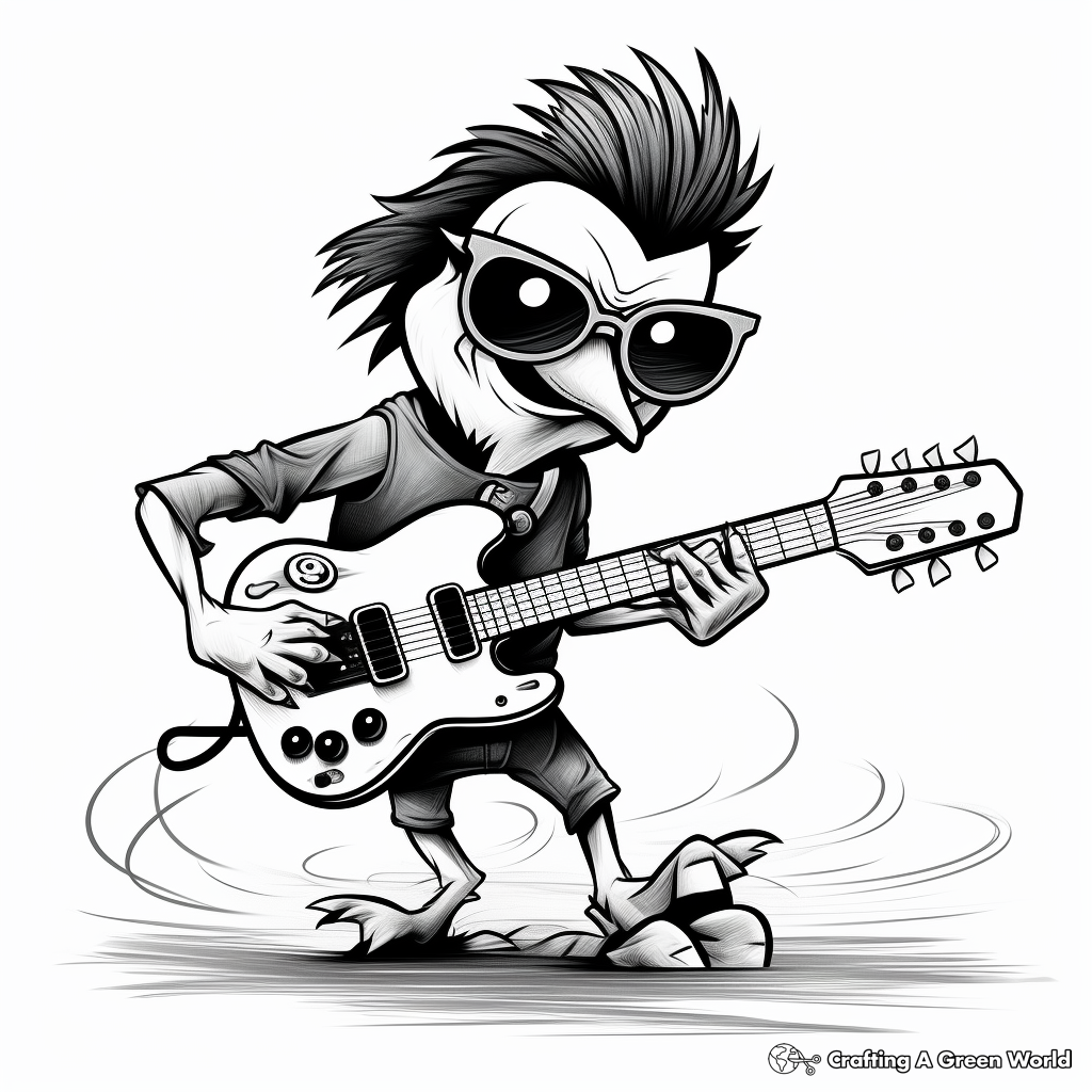 Rockin' Rook Crow Coloring Pages 3