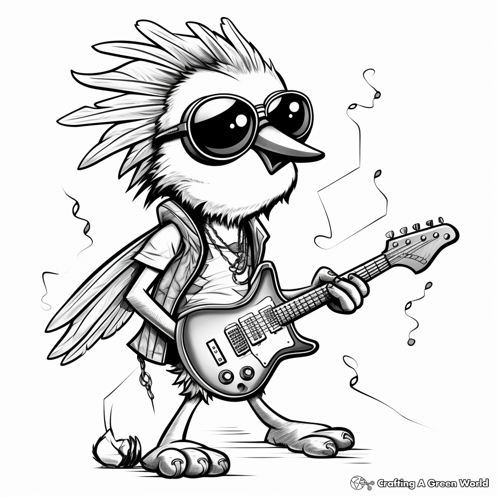Rockin' Rook Crow Coloring Pages 4