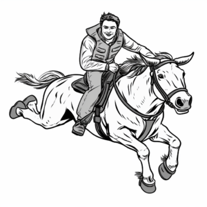 Rodeo Bull Riding Coloring Sheets 2