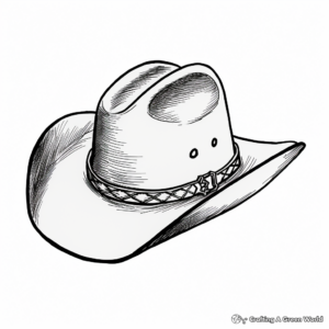 Rodeo Champion Cowboy Hat Coloring Pages 1