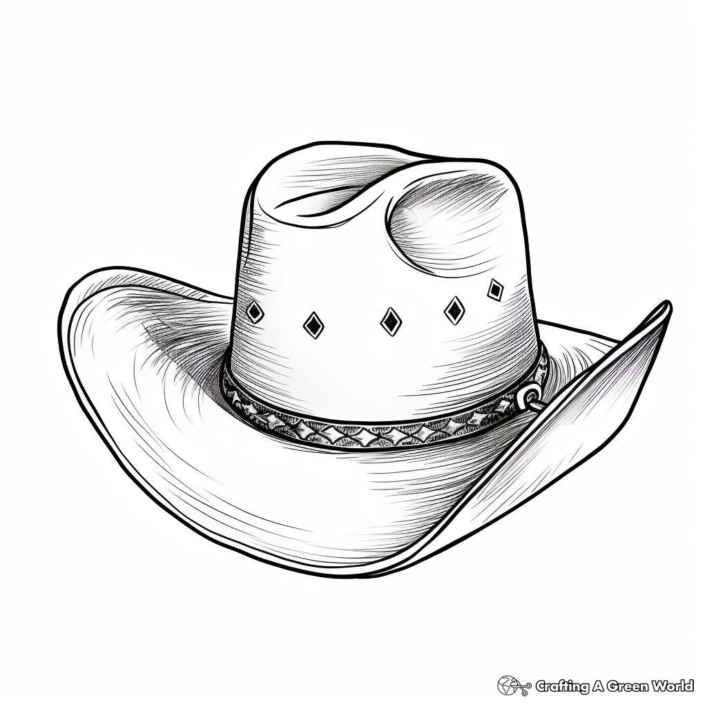 Rodeo Champion Cowboy Hat Coloring Pages 2