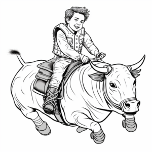 Rodeo Clown and Bull Coloring Pages 3