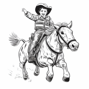 Rodeo Clown and Bull Coloring Pages 4