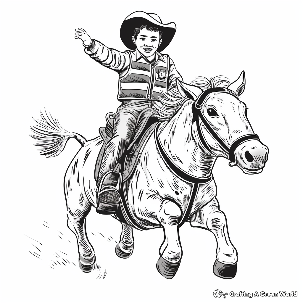 Rodeo Clown and Bull Coloring Pages 4