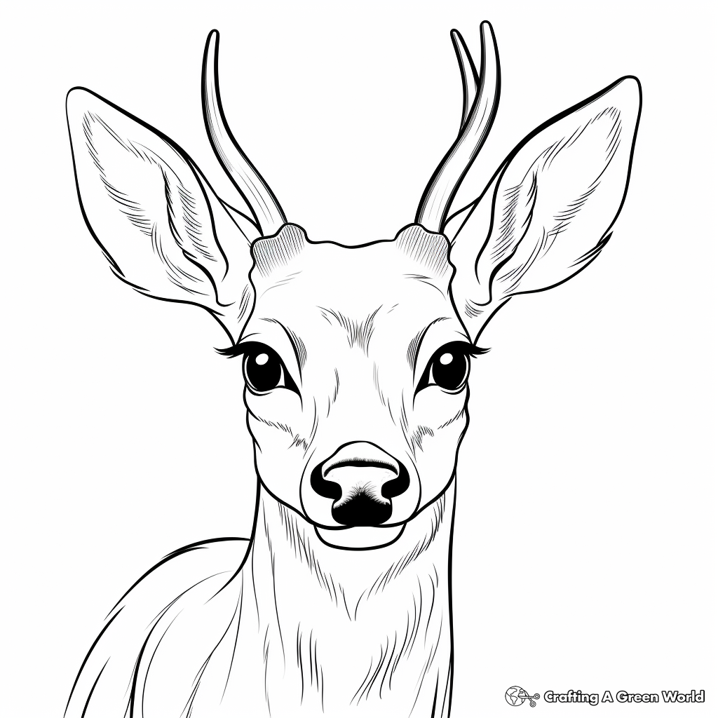 Roe Deer Head Coloring Pages for Enthusiasts 1