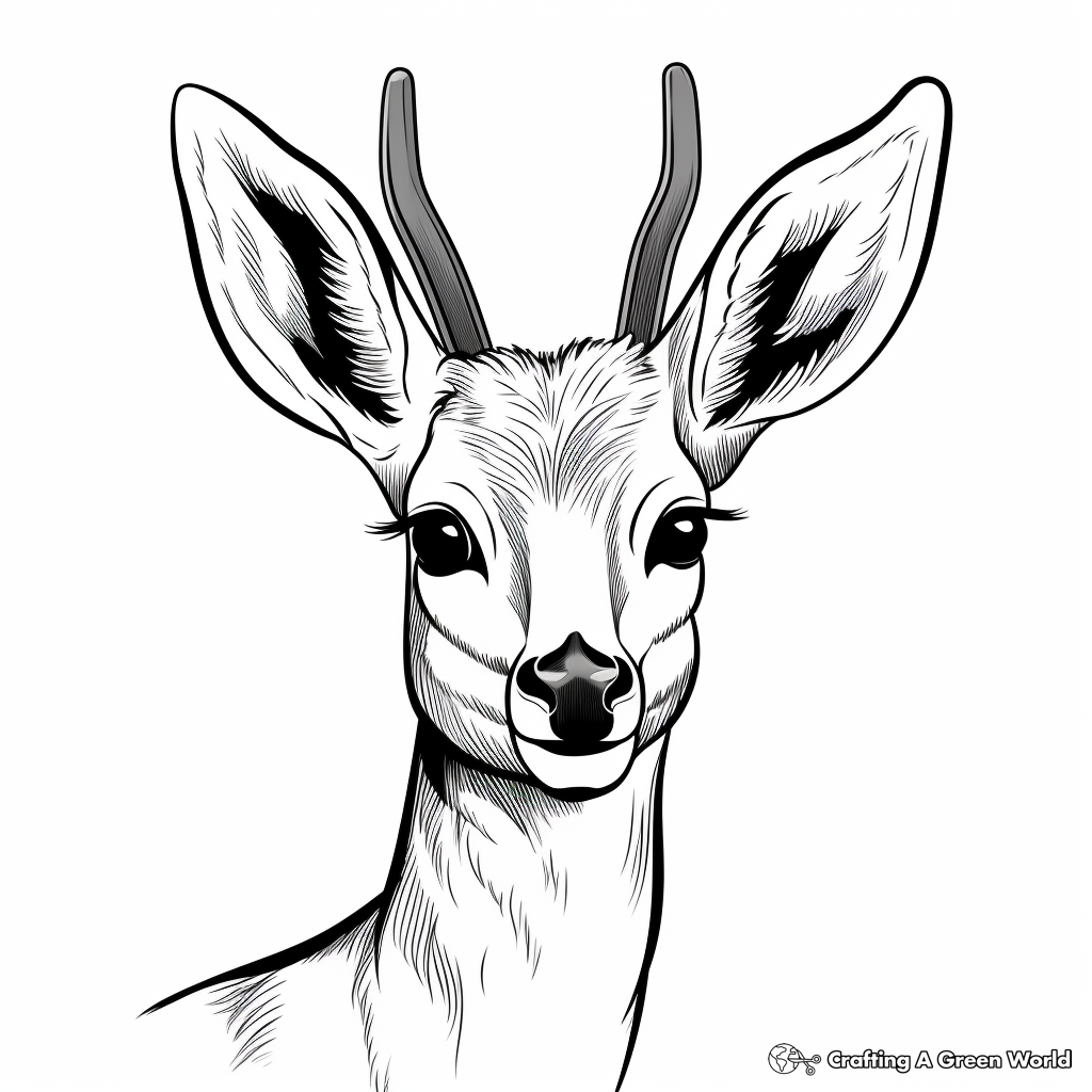 Roe Deer Head Coloring Pages for Enthusiasts 2