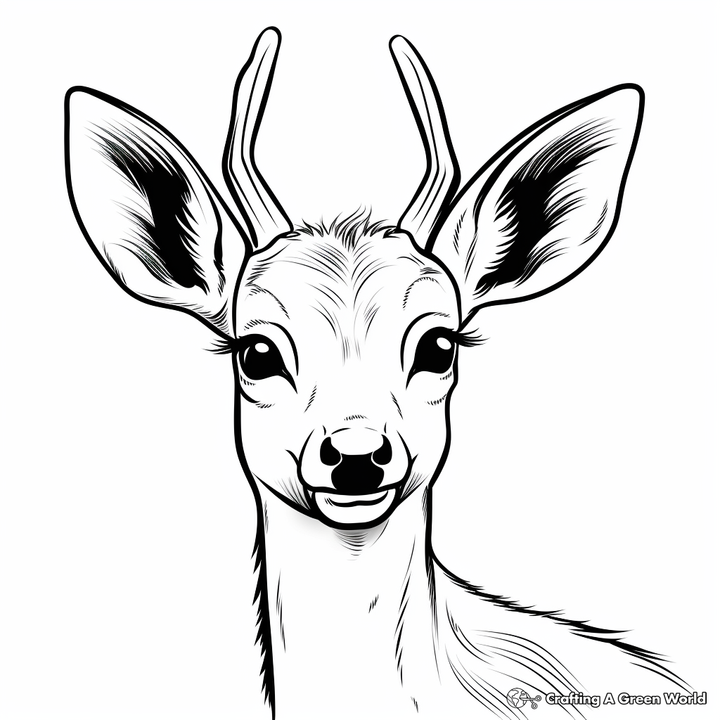 Roe Deer Head Coloring Pages for Enthusiasts 3
