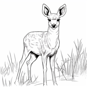 Roe Deer in Springtime Coloring Sheets 4