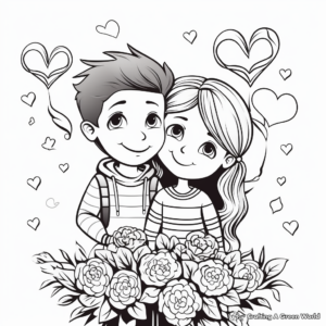 Romantic Couple Anniversary Coloring Pages 2