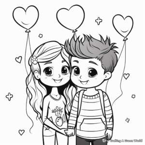 Romantic Couple Anniversary Coloring Pages 3