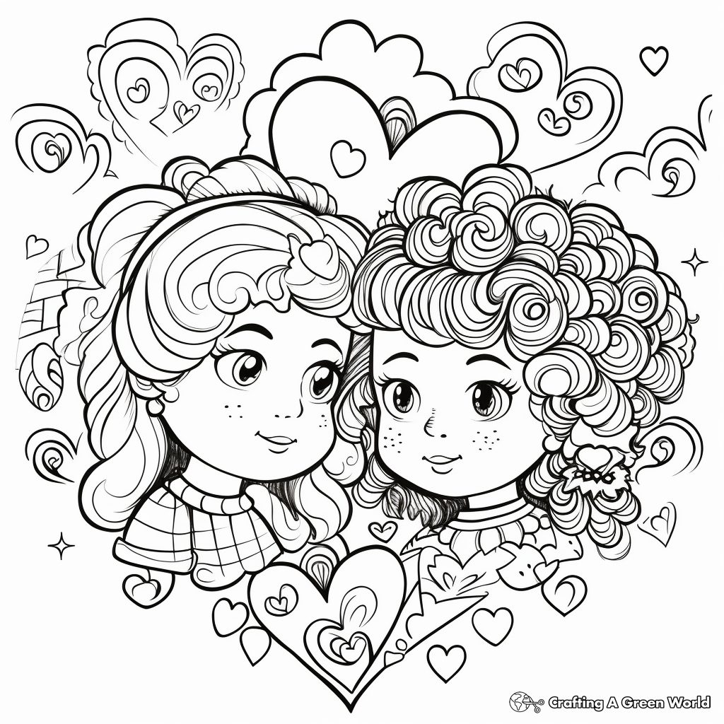 Romantic Heart 'I Love You' Coloring Pages 1