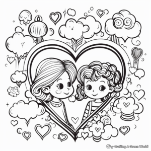 Romantic Heart 'I Love You' Coloring Pages 2