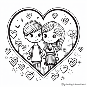 Romantic Heart 'I Love You' Coloring Pages 3