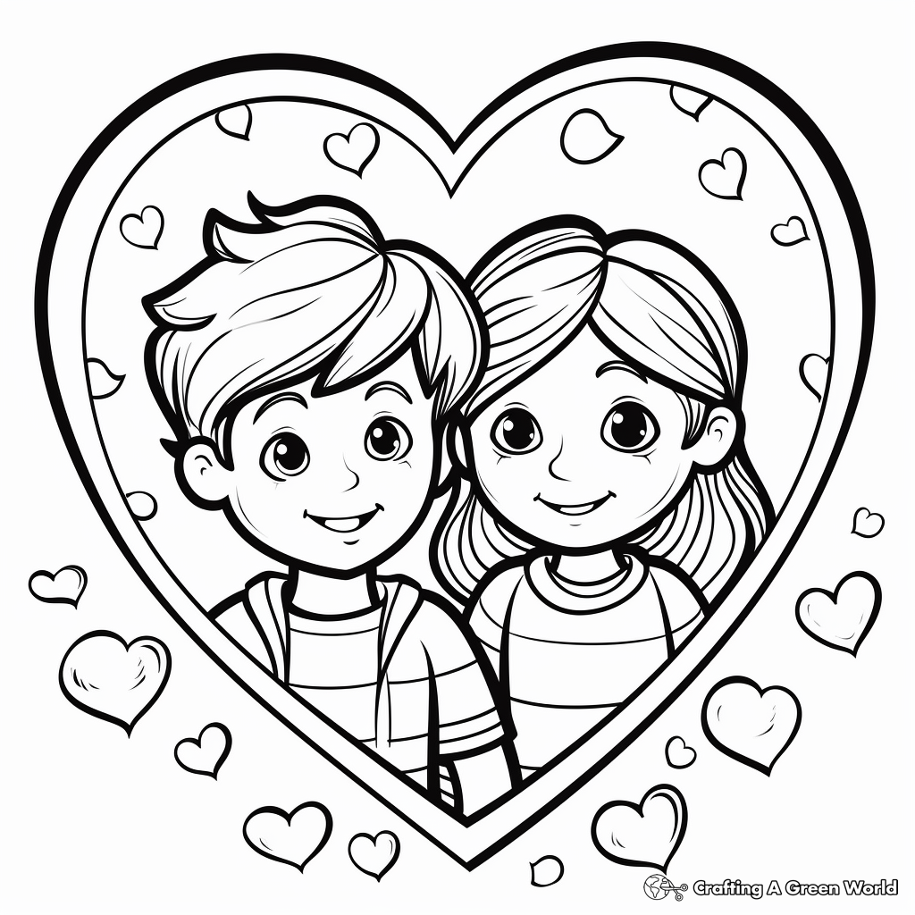 Romantic Heart 'I Love You' Coloring Pages 4