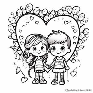 Romantic Heart Love Coloring Pages for Adults 1
