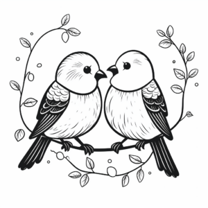 Romantic Love Bird Coloring Pages 2