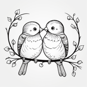 Romantic Love Bird Coloring Pages 4