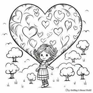 Romantic Love Heart Coloring Pages 1