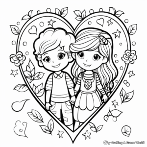 Romantic Love Heart Coloring Pages 2