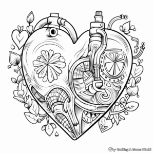 Romantic Love Heart Coloring Pages 3