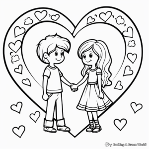 Romantic Love Heart Coloring Pages 4