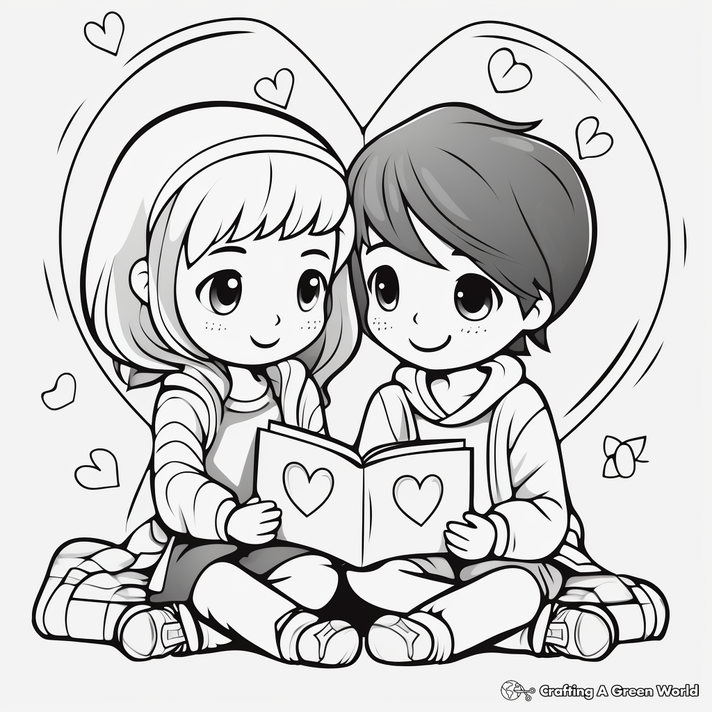 Romantic Love Story Book Coloring Pages 2