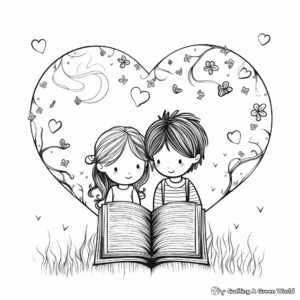 Romantic Love Story Book Coloring Pages 4