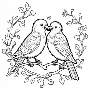Romantic Ravens: Love Birds Coloring Pages 1