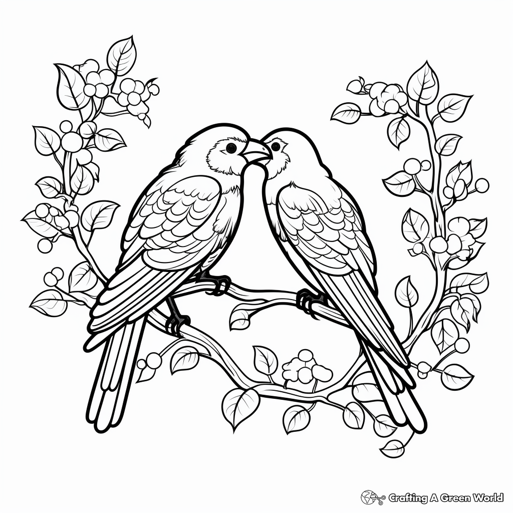 Romantic Ravens: Love Birds Coloring Pages 2