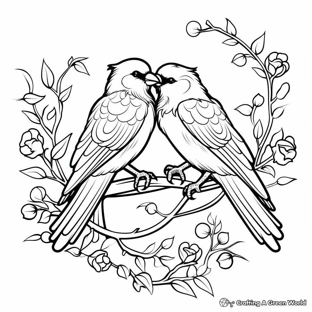 Romantic Ravens: Love Birds Coloring Pages 4