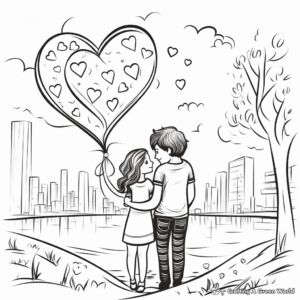 Romantic Scenery Anniversary Coloring Pages 2