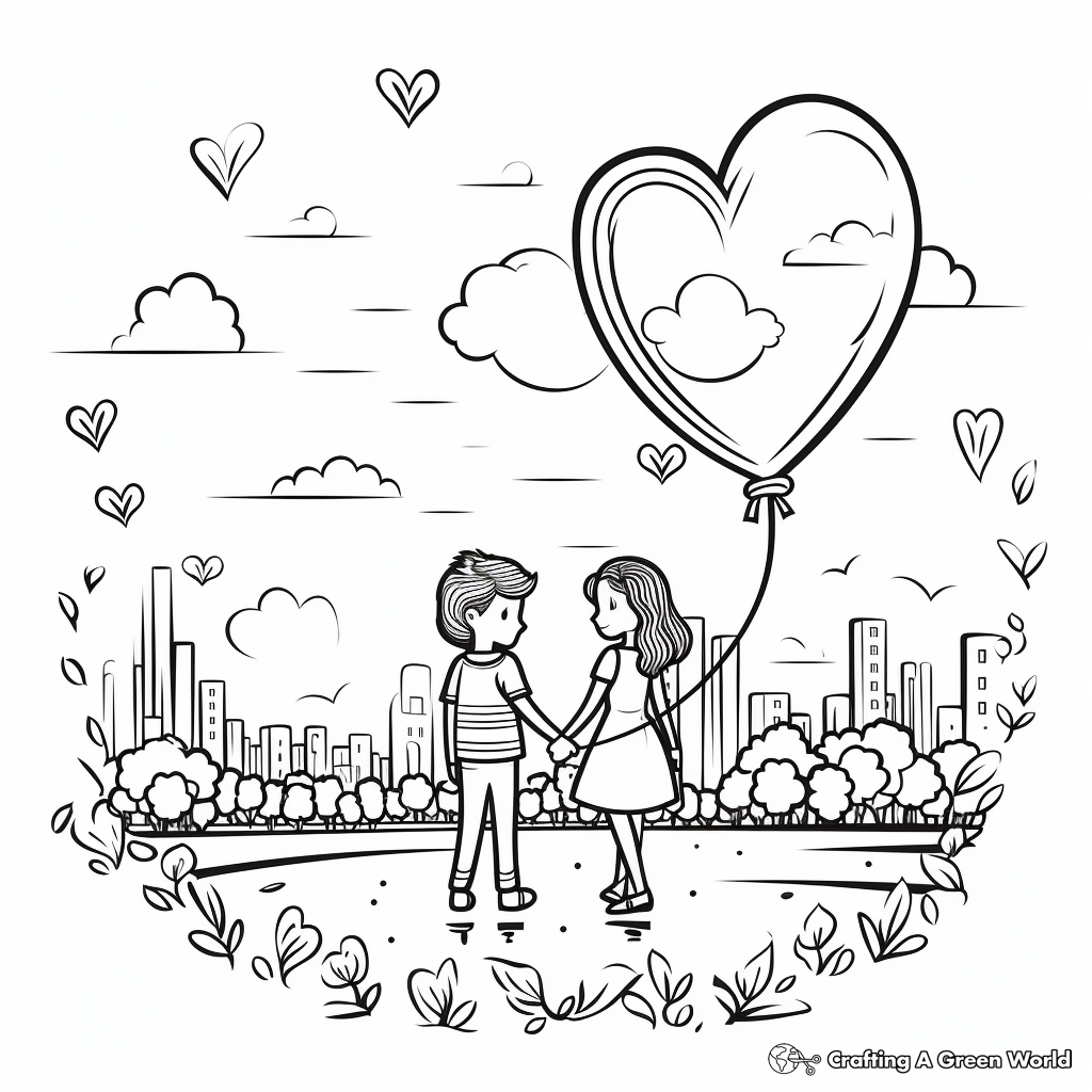Romantic Scenery Anniversary Coloring Pages 4
