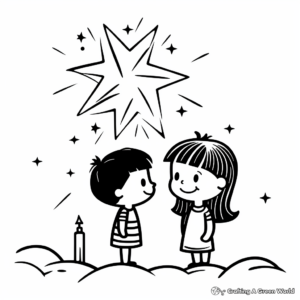 Romantic Shooting Star Coloring Pages: Wish Upon a Star 1