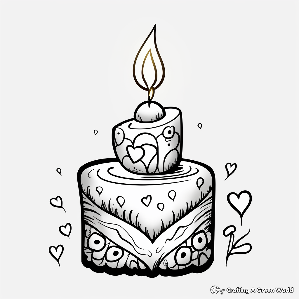 Romantic Taper Candle Coloring Pages 1