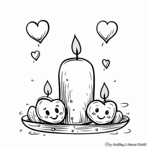 Romantic Taper Candle Coloring Pages 4
