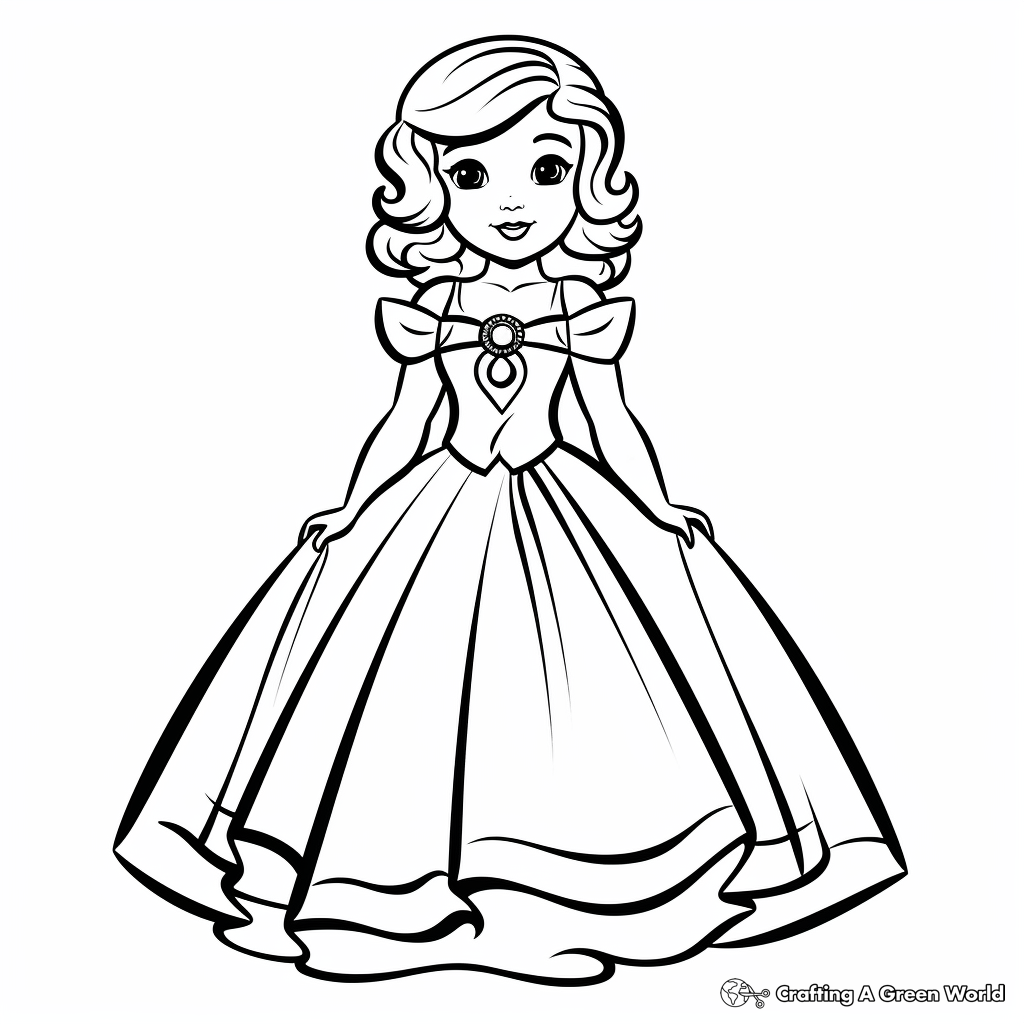 Romp Through History: Retro Dress Coloring Pages 2