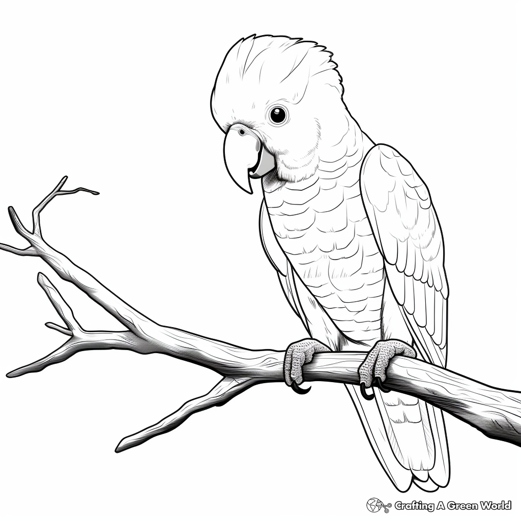 Rose-Breasted Cockatoo Coloring Pages for Kids 3