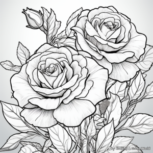 Roses in Bloom: Coloring Pages with Details 3