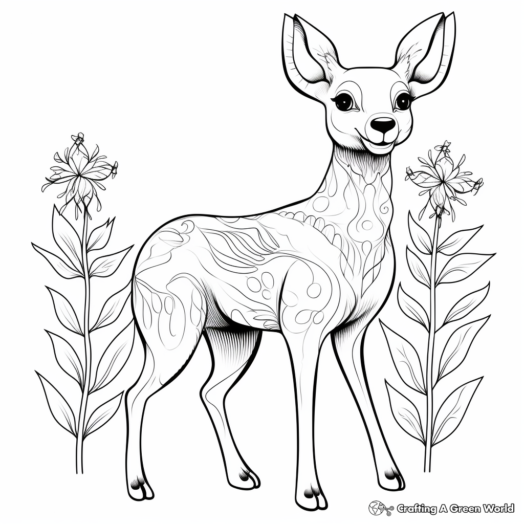 Rousing Kangaroo with Wattle Flower coloring pages 3
