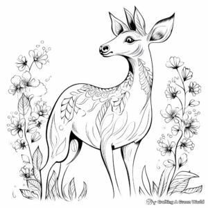 Rousing Kangaroo with Wattle Flower coloring pages 4