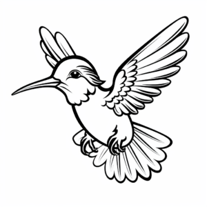 Ruby Throated Hummingbird in Various Poses Coloring Pages 1