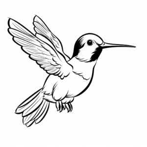 Ruby Throated Hummingbird in Various Poses Coloring Pages 2