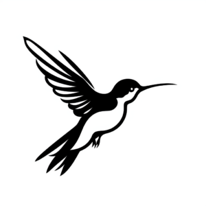 Ruby Throated Hummingbird Silhouette Coloring Pages 4