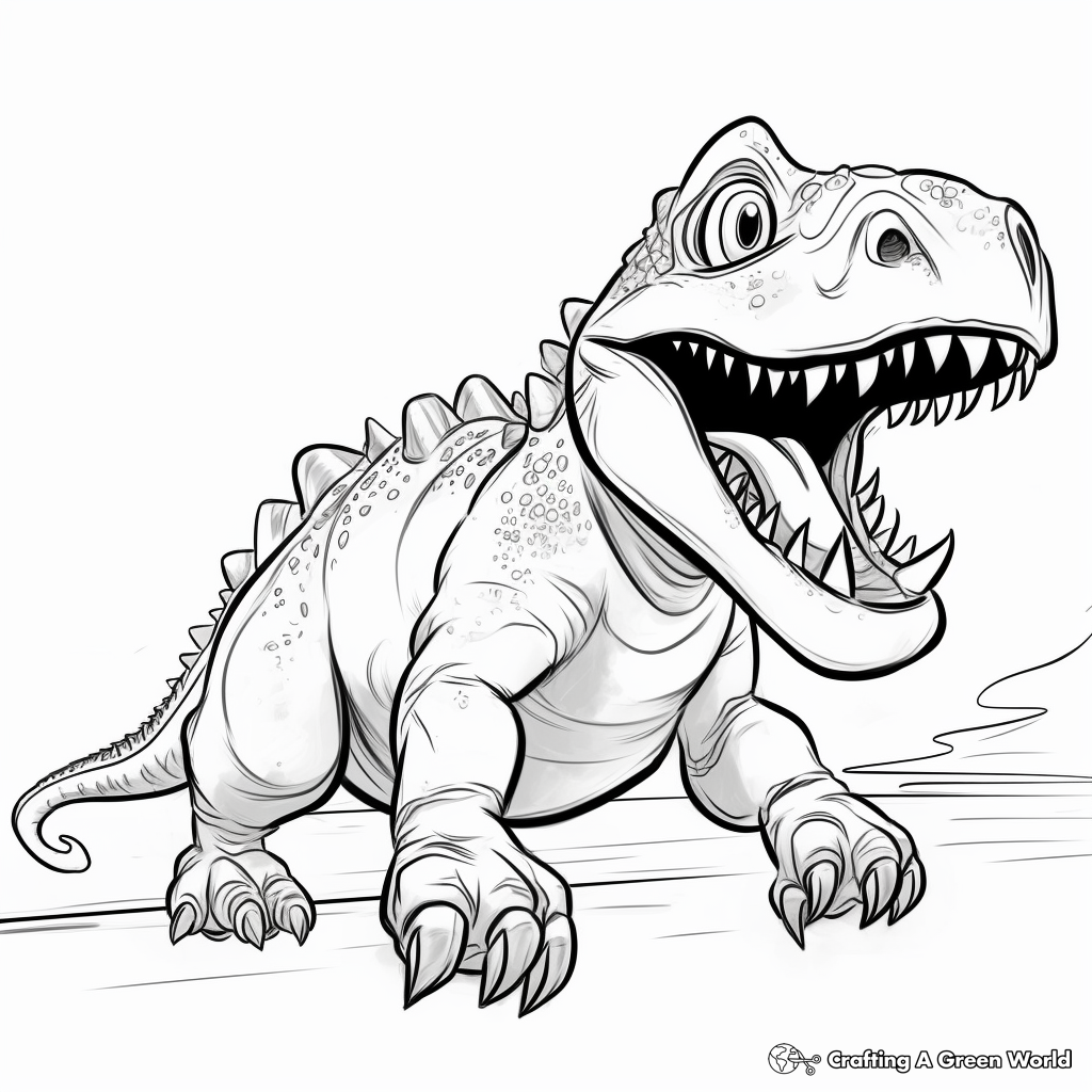 Running Ceratosaurus Coloring Pages 3