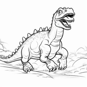 Running Iguanodon Fossil Coloring Pages 1