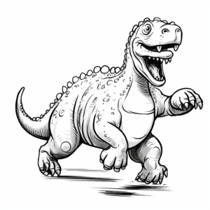 Running Iguanodon Fossil Coloring Pages 2